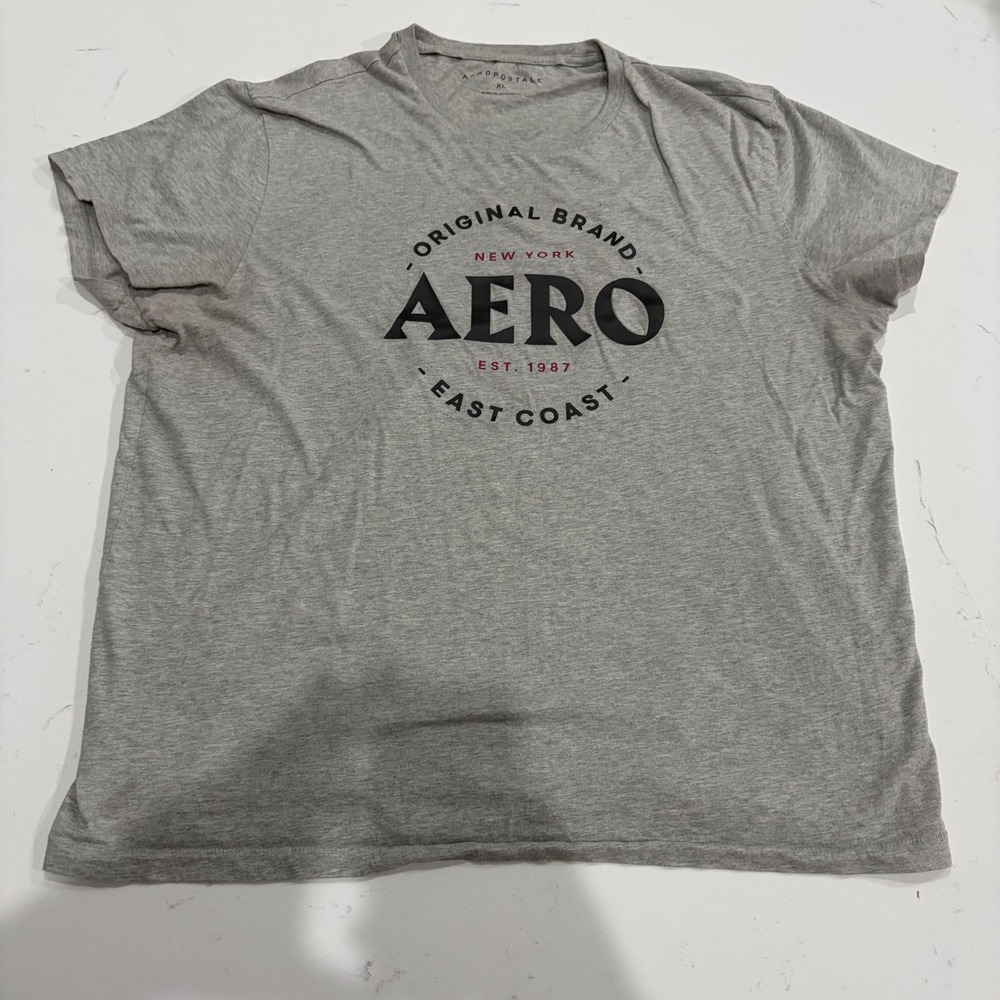 Aeropostale Mens XL Gray Aero New York East Coast Graphic T-Shirt Short Sleeve